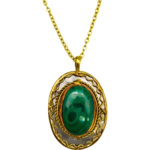 Malachite Ripple Medieval Necklace