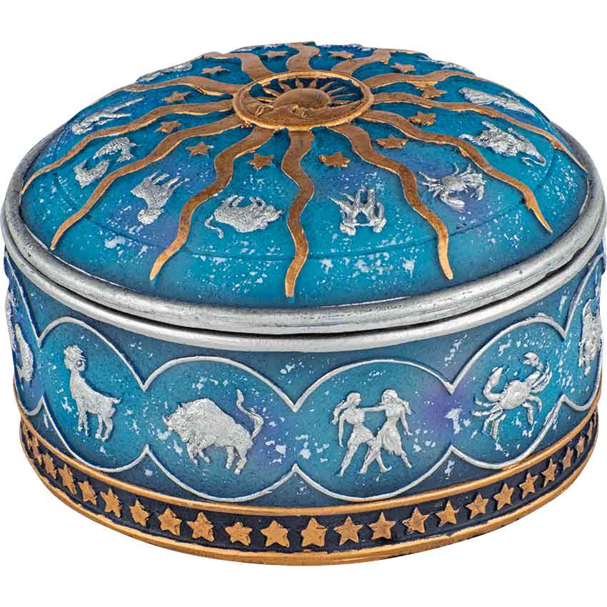 Blue Zodiac Trinket Box