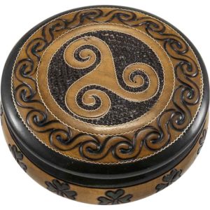 Round Celtic Triskele Trinket Box