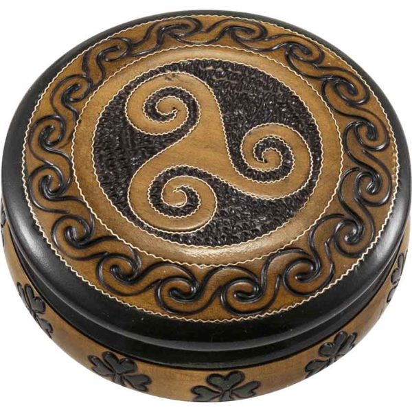 Round Celtic Triskele Trinket Box