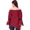 Felicia High-Low Striped Pirate Blouse