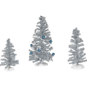 Blue Christmas Tinsels - Christmas Village Trees by Department 56