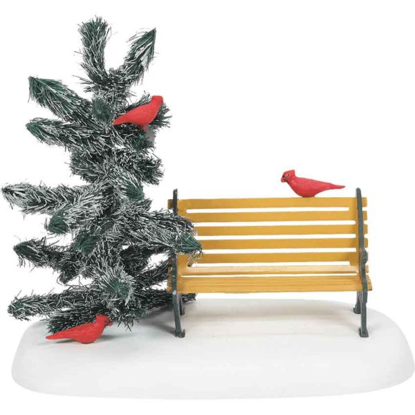 Cardinal Christmas Bench - Christmas Village Accessories by Department 56