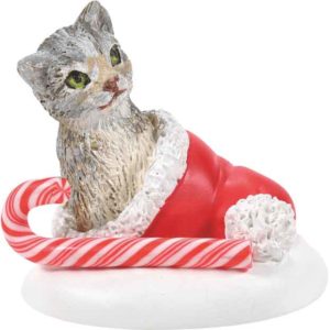 Candy Cane Kitten Surprise - Christmas Village Accessories by Department 56