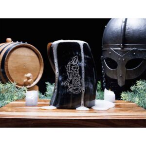 Howling Wolf Horn Tankard