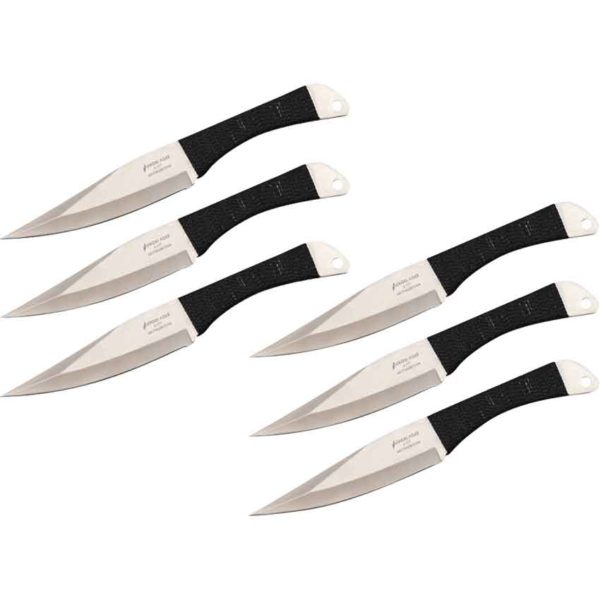 Set of 6 Silver Aero Throwing Knives