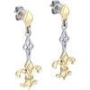Gold Fleur-de-Lis Silver Post Earrings