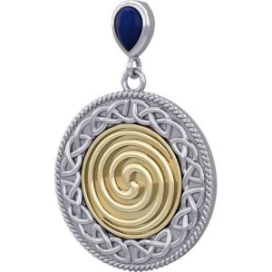 Silver and Gold Celtic Spiral Pendant