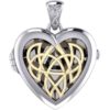 Silver and Gold Celtic Heart Locket