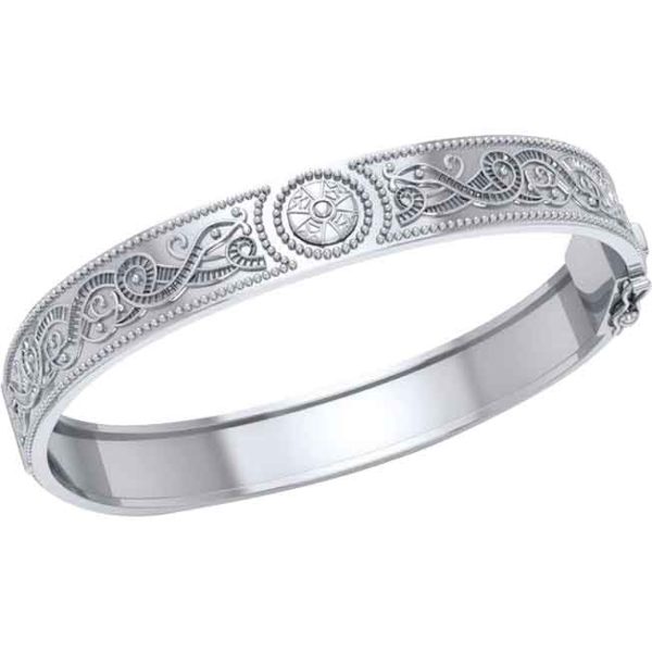 Sterling Silver Serpentine Celtic Bangle