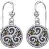 Celtic Spiral Triskele Silver Earrings