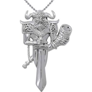 Silver Viking God Heimdal Pendant
