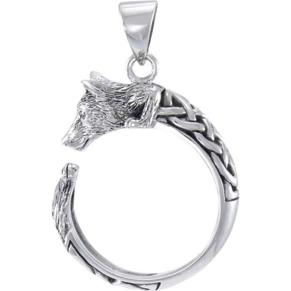 Sterling Silver Celtic Wolf Pendant