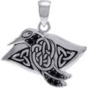 Sterling Silver Celtic Raven Pendant