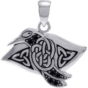 Sterling Silver Celtic Raven Pendant