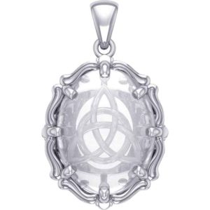 Silver Triquetra with Clear Quartz Pendant