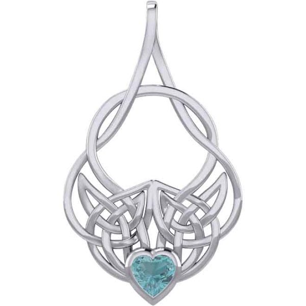 Silver Celtic Knotwork with Heart Gemstone Pendant