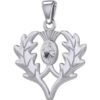 Silver Thistle with Gemstone Pendant