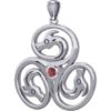 Silver Dragon Triskele with Gemstone Pendant