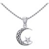 Silver Celtic Moon and Pentacle Pendant