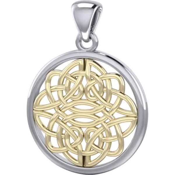 Silver with Gold Celtic Knotwork Pendant