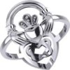 Silver Claddagh and Knotwork Heart Ring