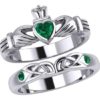 Set of 2 Celtic Claddagh and Knotwork Rings