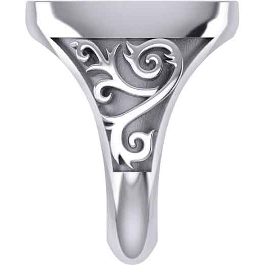 Silver Fleur de Lis Signet Ring