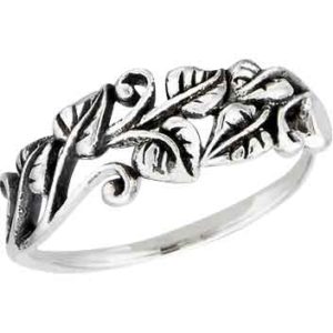 Sterling Silver Climbing Leaves Ring