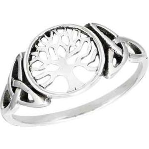 Silver Tree of Life and Triquetras Ring