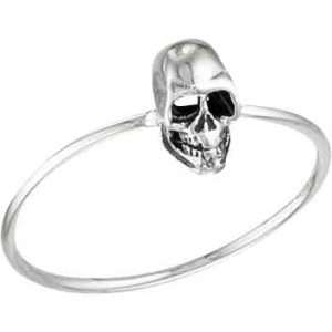 Silver Hollow Eyed Skull Ring