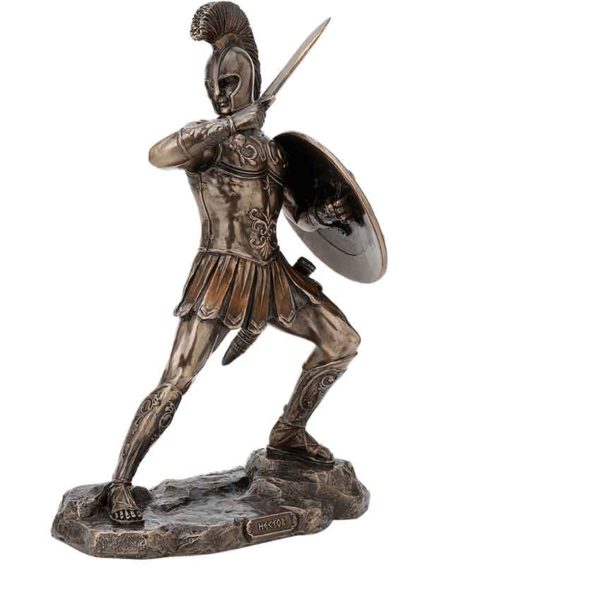 Hector Wielding Sword and Shield Statue