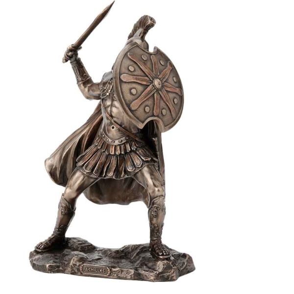 Achilles Wielding Sword and Shield Statue