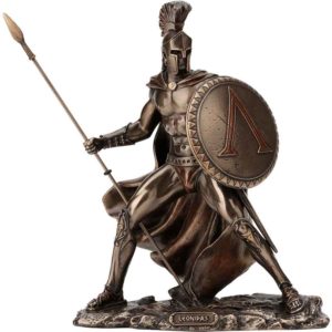 Leonidas Holding Spear and Shield Statue