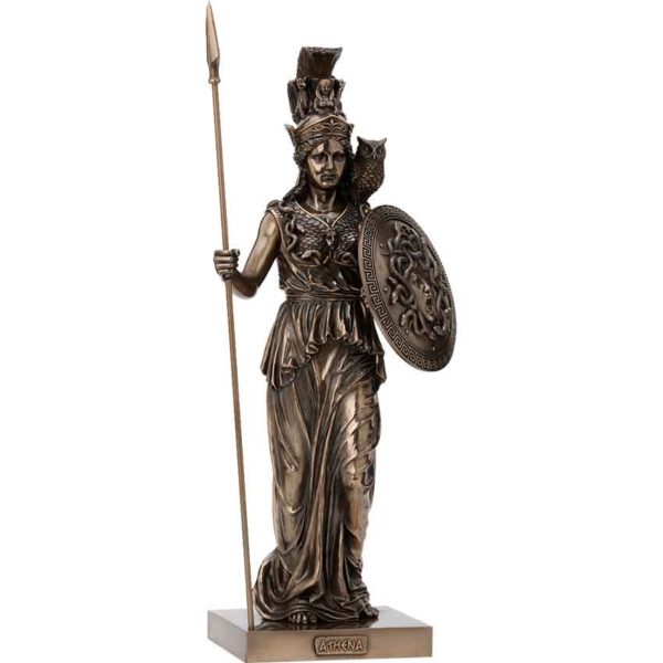 Athena with Spear and Shield Statue