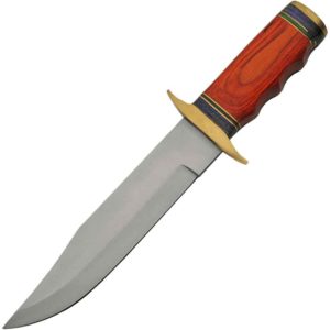 Colorful Wood Handle Bowie Knife