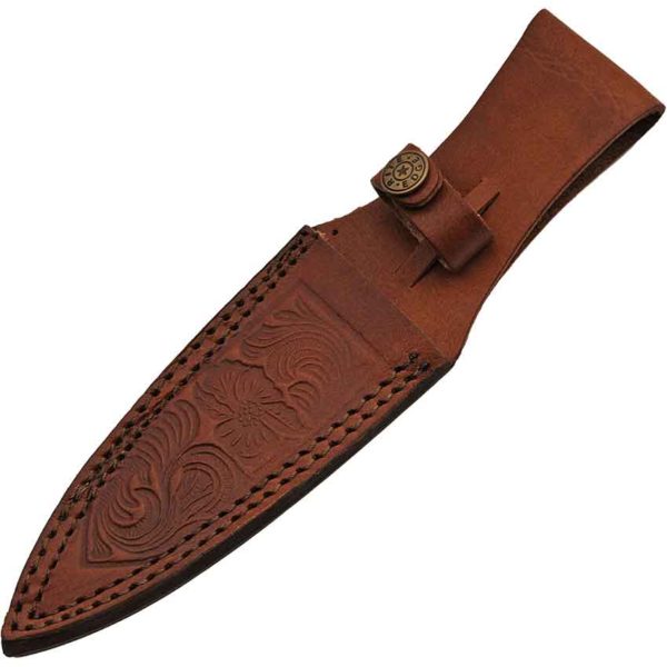 Boot Knife with Floral Sheath - Horn