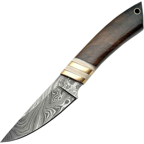 Damascus Hunter Knife - Walnut Handle