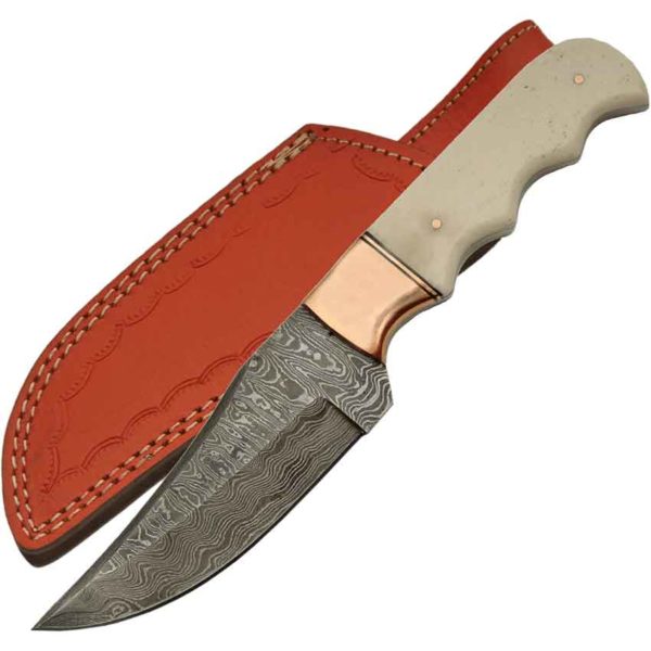 LayeredSteel Clip Point Knife Bone with Copper