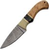Tri-Wood Damascus Skinner Knife