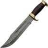 Stacked Leather Damascus Bowie Knife