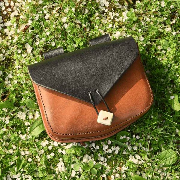 Black and Brown Medieval Belt Bag