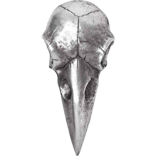 Silver Raven Skull Hand Mirror