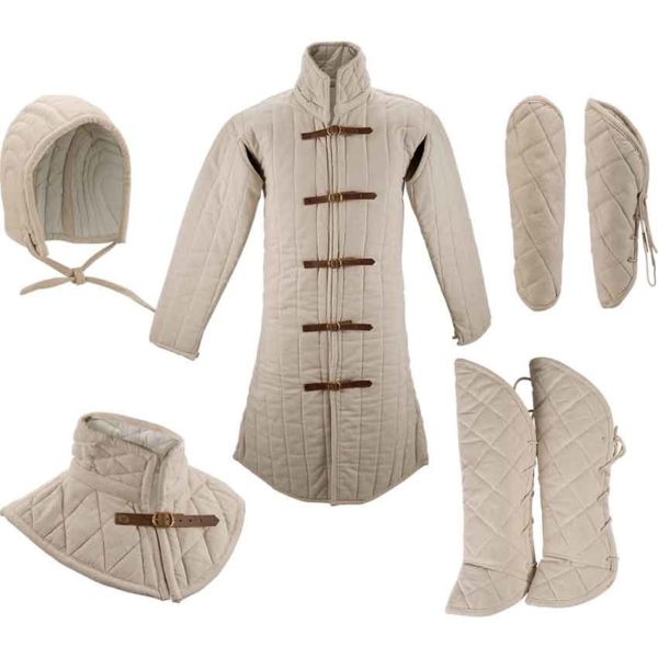 Medieval Arming Wear and Gambeson Set - Ecru