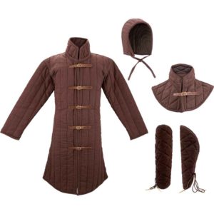 Medieval Arming Wear and Gambeson Set - Brown