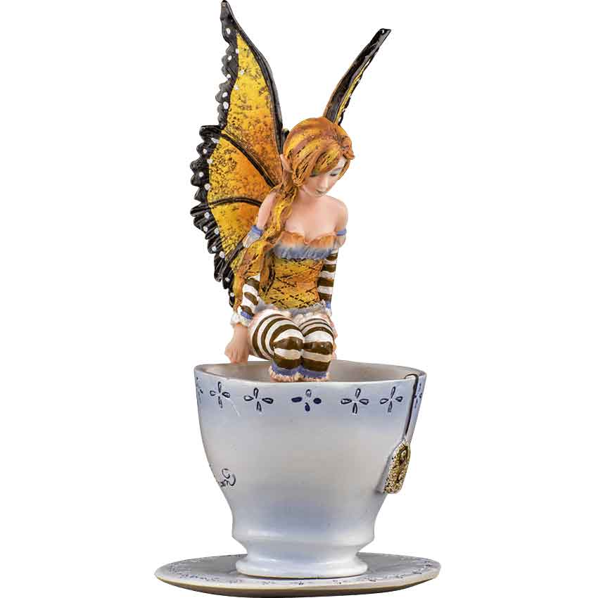 Warm Toes Faery Tea Cup Fairy Statue Figurine.Amy Brown Art Licensed Collection 