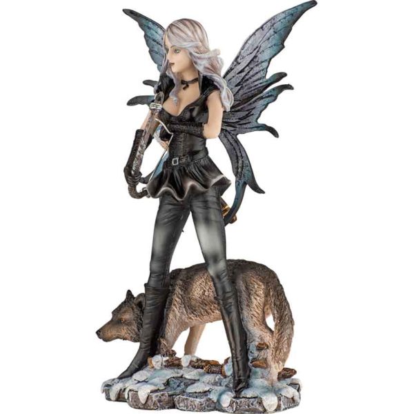 Fairy with Wolf Statue