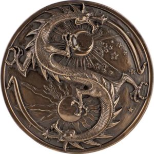 Bronze Double Dragon Alchemy Plaque