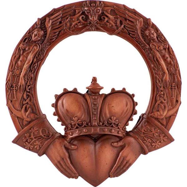 Crimson Celtic Claddagh Plaque