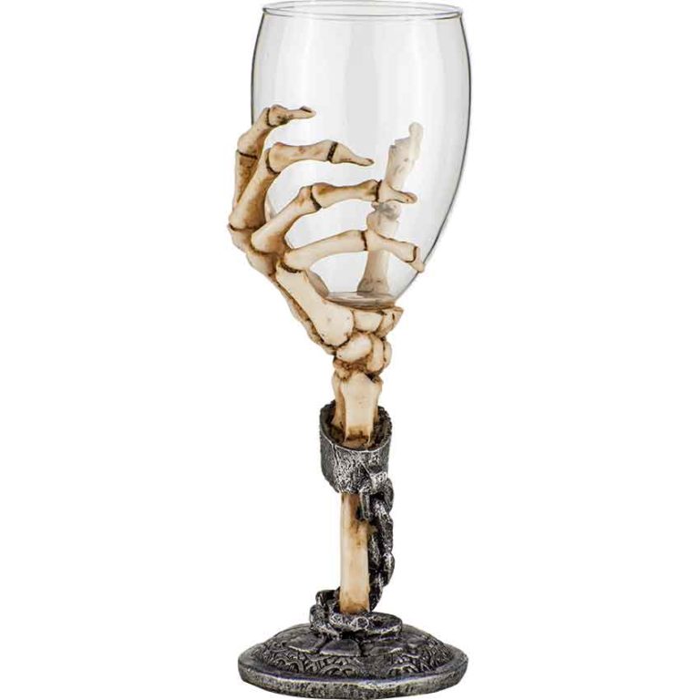 Chained Skeleton Hand Wine Glass
